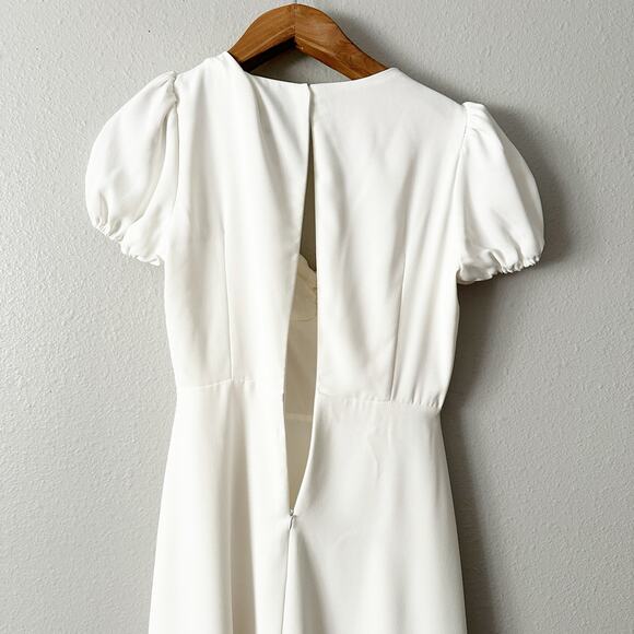 Alexia Admor Gracie Sweetheart Midi White Front Slit Dress Women's Size 6 - Picture 9 of 13